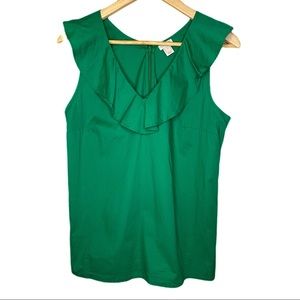 3/$25 ❤️ J. Crew Green Ruffled Sleeveless Top